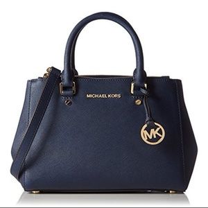 Michael Kors Sutton Large Satchel, Navy Blue
